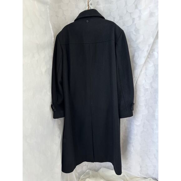 Vintage 90's Womens 24 W Extra LONG black wool maxi coat Jones New York classic - Picture 6 of 12